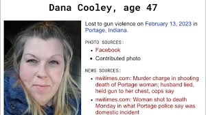 PORTAGE, INDIANA FEB 13, 2023, DANA COOLEY 47 HER HUSBAND HELD GUN TO HER  CHEST SHOT KILLED HER!