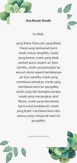 Setiap masalah atau kendala yang kamu temui juga akan memiliki solusinya. Mija Kayman Zarzou Cheras On Twitter Doa Murah Rezeki Ni Doa Yang Neelofa Amalkan