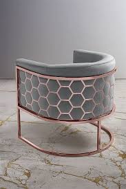 Alveare Tub Chair Copper Silver Geometric Chair Luxury House Interior Design Tub Chair