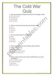 The Cold War Quiz Esl Worksheet By Sviviana