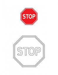 Large stop sign coloring page. Stop Signs Coloring Pages