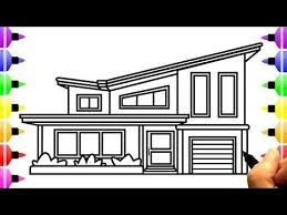 How To Draw A House For Kids Coloring Pages For Children Youtube Coloring Pages For Kids Coloring Pages House Drawing