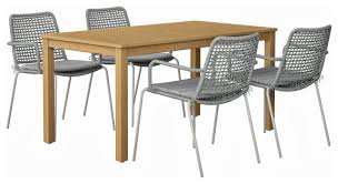 Modern wood outdoor dining chairs. Amazonia Asbury Modern Wood Patio Dining Set Beach Style Outdoor Dining Sets By Amazonia Houzz