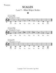 There are plenty of trumpet fingering charts on the web. Major Scales Levels 1 5 Trumpet By Bottomless Cup Music Tpt
