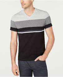 Mens Textured Colorblocked V Neck T Shirt Created For Macys