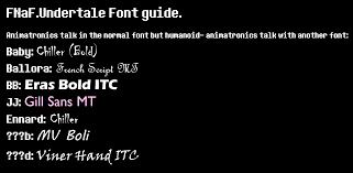 You can access letters with hearts (like the a in the logo. Fnaf Undertale Font Guide By Ametrinedragon On Deviantart