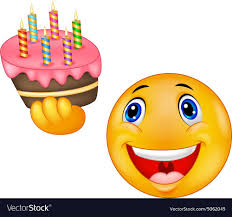 Birthday Cake Happy Birthday Emoji Art Copy And Paste Smiley Emoticon Holding Birthday Cake Vector Image On Vectorstock Happy Emoticon Smiley Emoticon