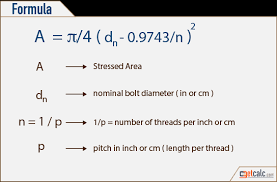 tensile stress area of bolt calculator