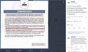 Es la máxima autoridad en la organización y ejecución de procesos electorales, garantizando la obtención de la genuina y libre expresión de la voluntad. Es Falso Que La Onpe Contrato A La Empresa Smartmatic Para Realizar Fraude En Estas Elecciones