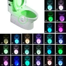 8 24colors Smart Toilet Light Motion Sensor Bathroom Night Lamp Body Sensor Activated On Off Seat Lamp Toilet Seat Lighting Bestdealplus
