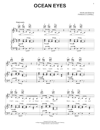 Billie Eilish Ocean Eyes 411529 Pianomusic Billie Eilish Ocean Eyes Sheet Music Notes And Chords Clarinet Sheet Music Flute Sheet Music Trombone Sheet Music