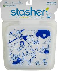 Reusable Silicone Sandwich Bags Stasher Space Animals Bag Storage