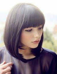 Sleek Long Bob With Bangs Hair Styles Short Hair Styles Short Hair With Bangs