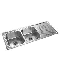 radium double bowl kitchen sink, silver