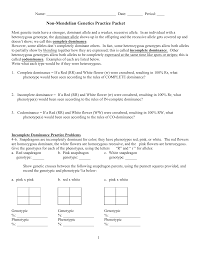 He determined that a diploid organism inherits two copies of the same gene called alleles one from each parent. Non Mendelian Genetics Practice Packet Answers Quizlet