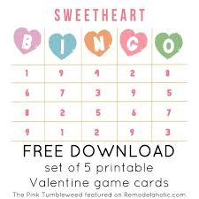 Bingo Cards To Print Free Remodelaholic Easy Valentine Printable Bingo Cards Tags And Decor Valentines Printables Free Valentines Printables Bingo Cards Printable