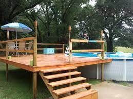 So, yeah, you can either build an above ground swimming pool yourself or hiring a builder to do it for you. 30 Above Ground Pool Deck Ideas With Steps To Build And The Cost