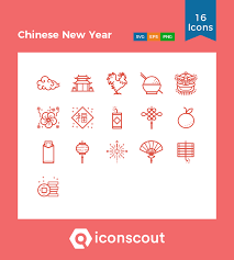 Chinese New Year Icon Pack 16 Line Icons Newyear New Year Doodle Chinese New Year