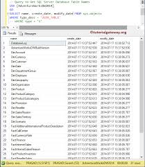 If the table does not exist already, a message is printed in the sql server management studio messages tab indicating the table is not available to drop. Get Table Names From Sql Server Database