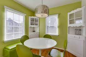 The elegant white tray ceiling is a nice capstone for the green walls that are accented with elegantly. 40 Green Dining Room Ideas Photos Home Stratosphere