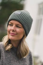 Lue Moss Copenhagen Kara Beanie Kara Badge Beanie Agave Green Vakre Vene
