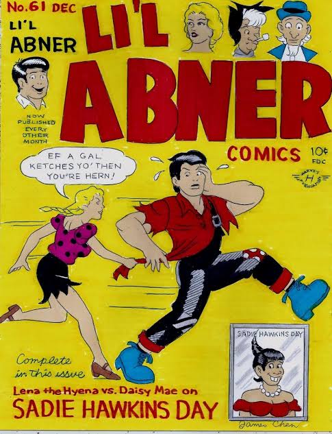 LI'L ABNER# 61 ( # 1 FIRST ISSUE ) COVER RECREATION ORIGINAL COMIC COLOR ART