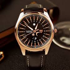 Luxury Men S Leather Quartz Watch Men Business Luminous Gold Clock Star Moon Sun Pattern Wristwatch Mens Watches Leather Wristwatch Men Watches For Men