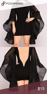 Layla Chiffon Cape Dress Dramatic Sleeves Dress Dresses Cape Dress