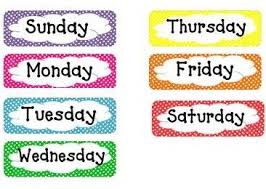 I also decided to add the days of the week to the chart, just to have everything covered. Days Of The Week Months Of The Year And Transportation Chart In Polka Dots Transportation Chart Days Of The Week Cards Classroom Charts