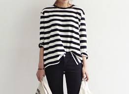 Oversized T Shirt Style Fashion Stripes Fashion Black Fashion Style