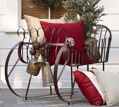 Outdoor Red Metal Sleigh Holiday Decor Christmas Pottery Barn Christmas Outdoor Christmas Decorations