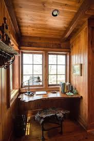 Rustic office ideas for home. Small Rustic Home Office With Live Edge Work Desk And Chair Rustic Home Offices Rustic Home Design Rustic Office Design