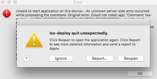 Unable To Start Application On This Device Crash While Executing Ios Deploy Command Mobile Testing Katalon Community