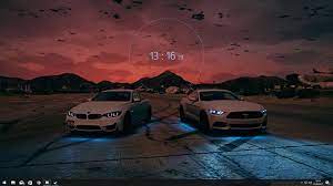 Bmw Ford Mustang Audio Visualizer And Clock Wallpaper Engine Ford Mustang Mustang Clock Wallpaper