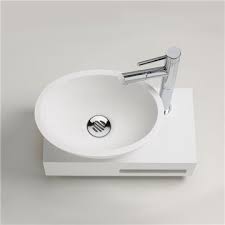 Lave Mains Design 40x25 Cm Vasque Ovale En Solid Surface Porte Serviette Robinet A Droite Lave Main Design Petit Lave Main Lave Main