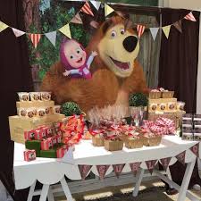 Masha The Bear Birthday Party Ideas Photo 1 Of 11 Bear Birthday Party Bear Birthday Bear Party