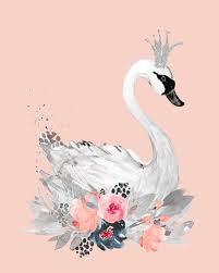 Swan Princess Nursery Printable Swan Digital Wall Art Print Etsy Nursery Wall Decor Girl Digital Wall Art Girl Nursery Wall