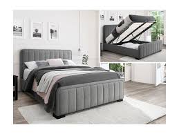 Boxspringbett mit stoffbezug ( wahlweise ) kopfteil bs9060. Bett Serena Mit Grauem Stoffbezug Und Kopfteil 160x200 Cm
