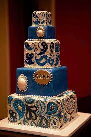 Blue Paisley Cake Henna Cake Paisley Cake Cake