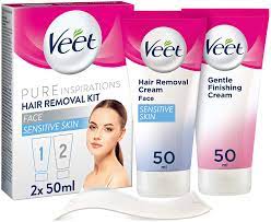 Buy hair removal creams & sprays and get the best deals at the lowest prices on ebay! Veet Pure Inspirations Face Hair Removal Kit With Hair Removal Cream And Finishing Cream 2 X 50 Ml Amazon Co Uk Health Personal Care
