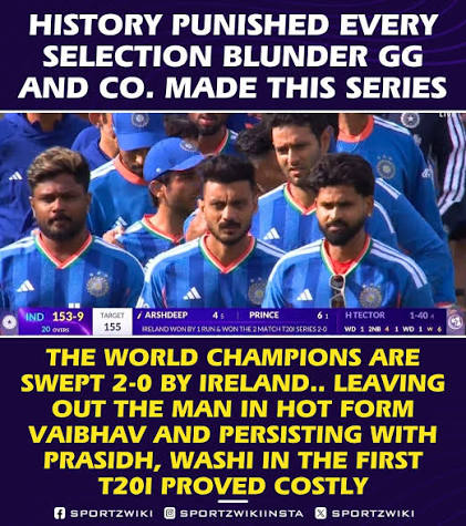India paid the price for overlooking an in form Vaibhav Sooryavanshi. A historic 2-0 series defeat to Ireland made those decisions look even more costly 🙄