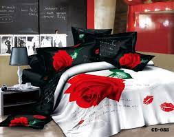 Wholesale 3d Red Rose Lips Bedding Comforter Set King Queen Size Duvet Cover Bedspread Bed In A Bag Bedroom Fitted 3d Bedding Sets Red Duvet Cover Bedding Sets