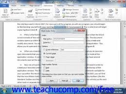 Once you have made your formatting selections in the index dialog box, you can then click the ok button at the bottom of the dialog box to insert the index in word, just like the table of contents, is actually a field. Creating An Index In Microsoft Word 2010 Teachucomp Inc