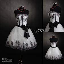 Short Black And White Wedding Dress Cocktail Dress Yellow Black Wedding Dresses Trendy Wedding Dresses