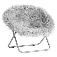 Gray Fur Rific Faux Fur Hang A Round Chair Round Chair Fuzzy Chair Comfy Chairs