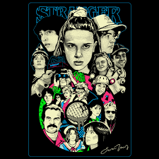 Ghostbusters 11 matt owen screen print poster gallery 1988. I Drew This Fan Art With Dots And Halftones Then I Screen Printed Posters Strangerthings