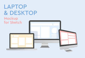 Laptop And Desktop Mockup For Sketch With Images Mockup Mockup Design Business Card Logo