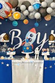 Outerspace Babyshower Waiting For Your Space Ship To Land Baby Shower Party Ideas Photo 1 Of 7 Space Baby Shower Baby Shower Themes Simple Baby Shower Decorations