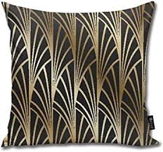 Black And Gold Art Deco Wallpaper Uk Amazon Co Uk Art Deco Black And Gold Cushion Wallpaper Gold Cushions Art Deco Gold