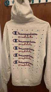 Champion Vintage Champion Neon Stacked Hoodie Grailed